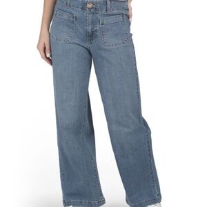 D. JEANS High Waisted Recycled Patch Pocket Wide Leg Jeans
